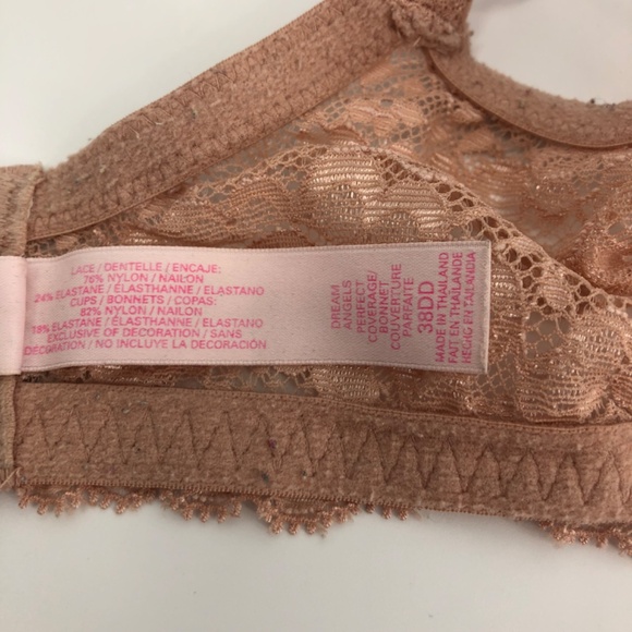Victorias Secret Dream Angels Perfect Coverage Bra 38DD Pink Lace - Picture 8 of 11